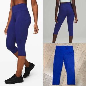 Lululemon | Fast and Free High-Rise Crop 19" Larkspur | Size 6